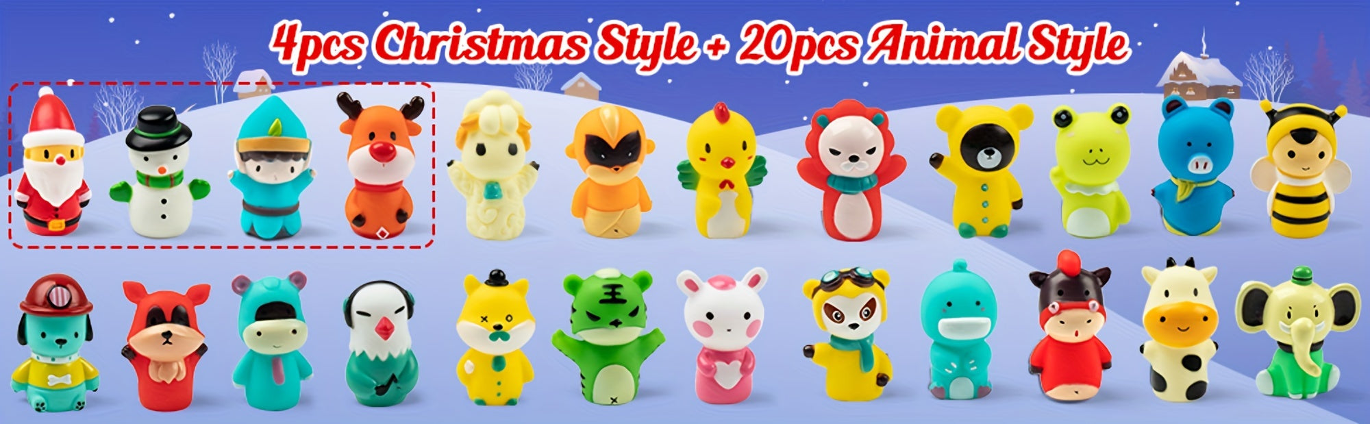 Vanmor 24-Day Christmas Advent Calendar - Finger Puppets, Toys & Fillers For Kids