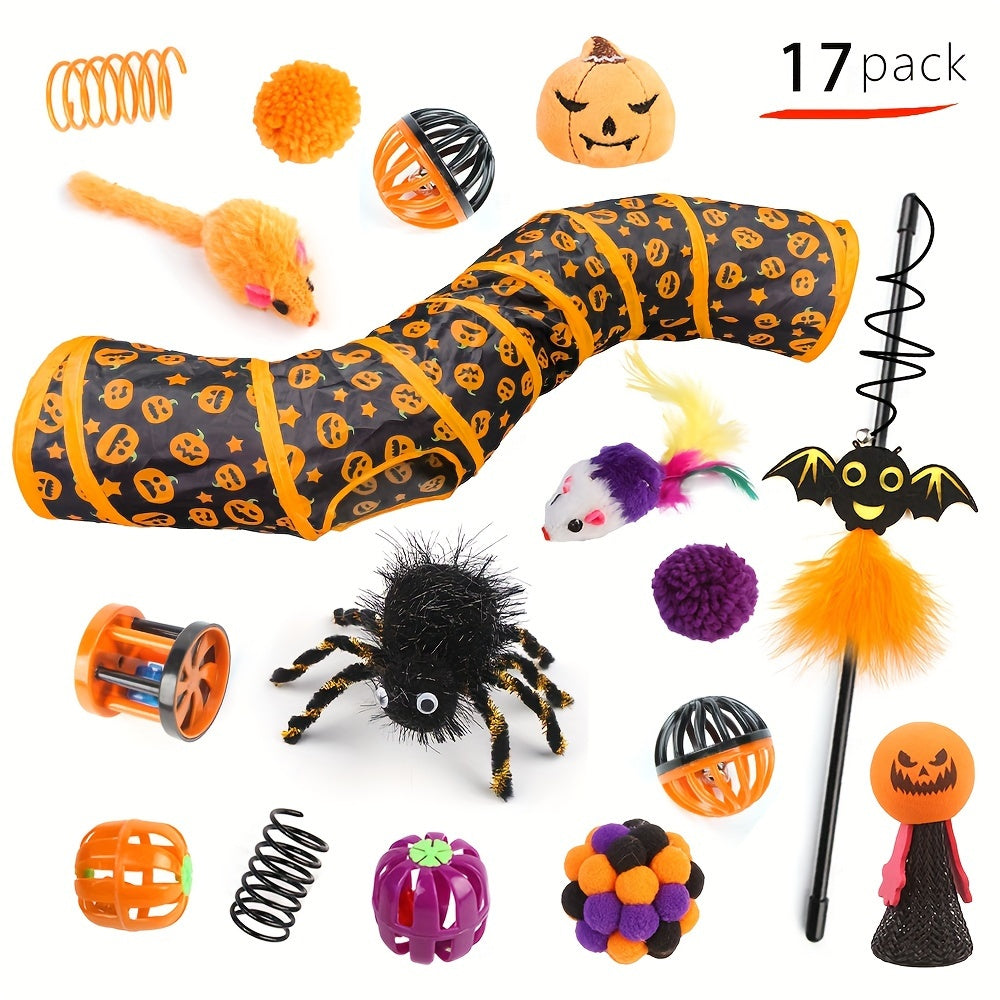 11/13/14/16/17/22Pack Cat Toy Channel Combination Set, Foldable S-Shaped Cat Tunnel