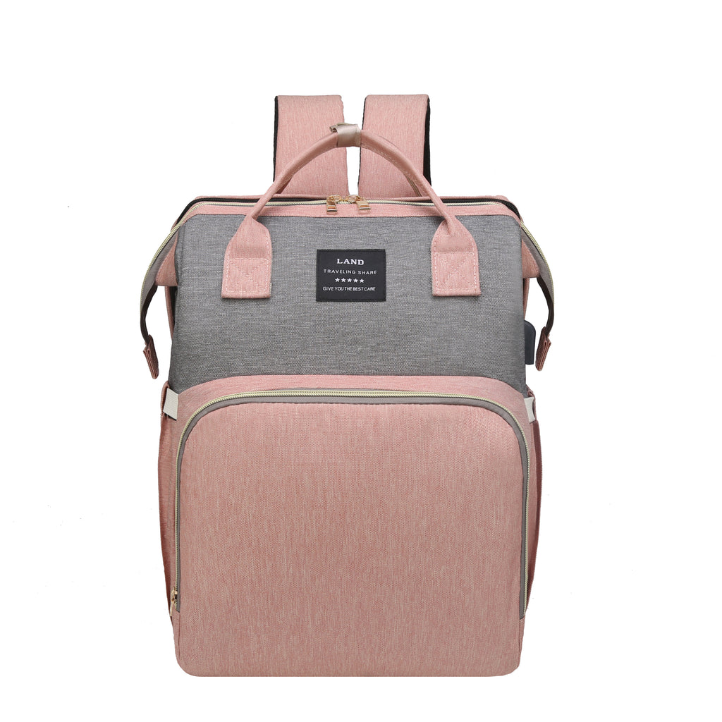 Lamroro Moire Diaper Bag Backpack, Large Capacity, Travel Backpack with Changing Station
