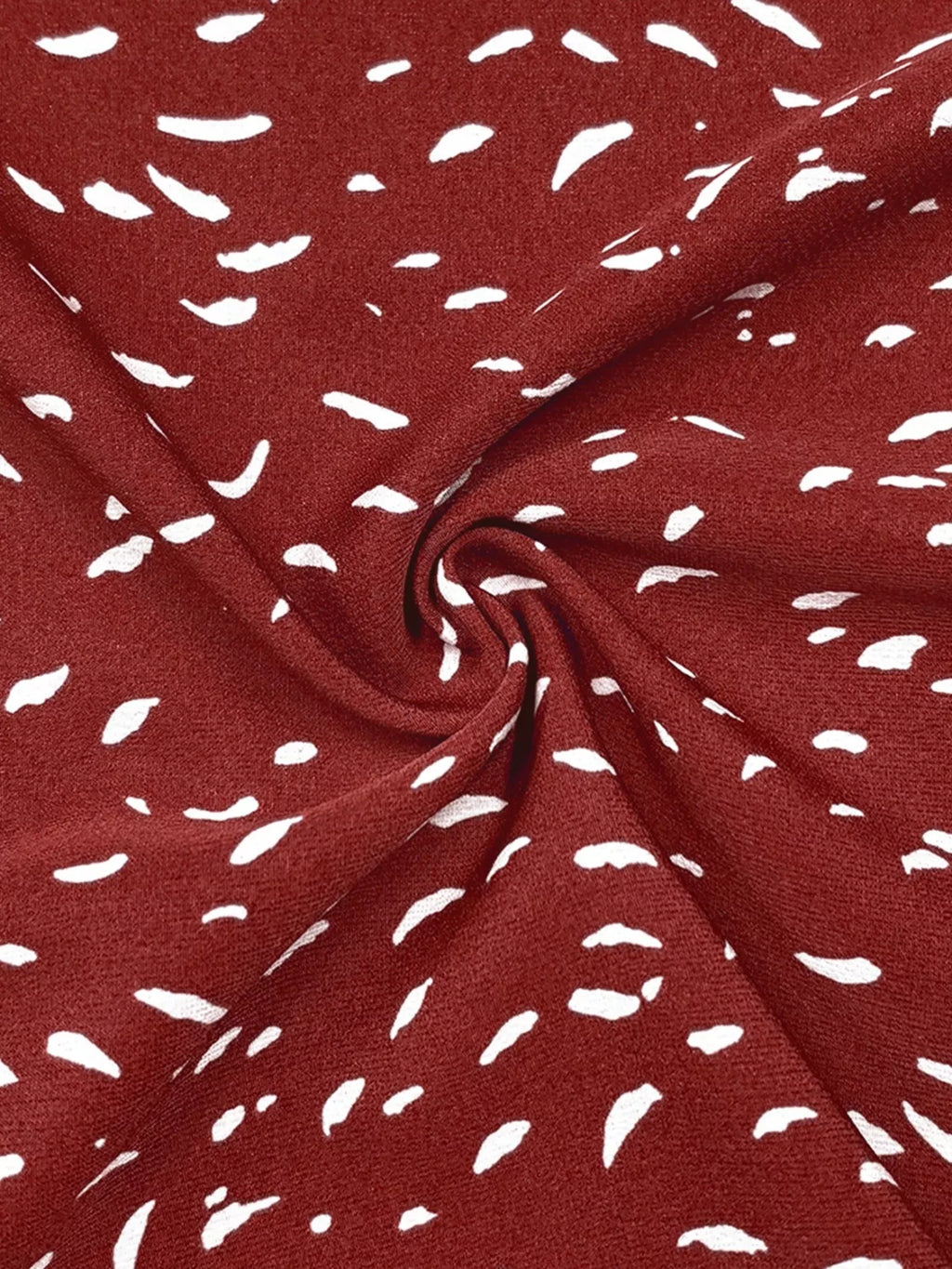 Ruffled Printed Tie Neck Long Sleeve Blouse