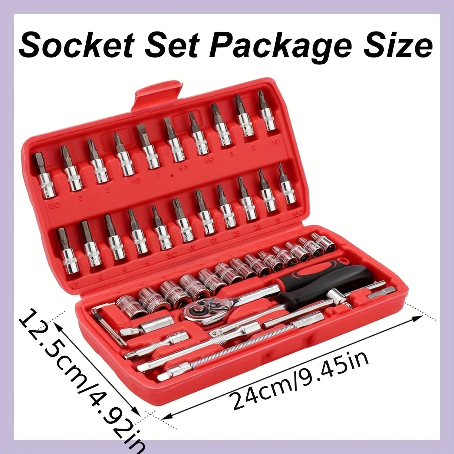 46pcs Socket Ratchet Wrench Set - Powerful 1/4 Inch Drive, Versatile Socket Ratchet,