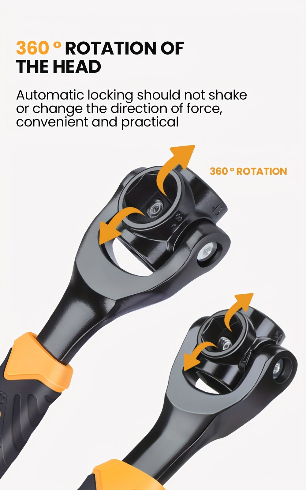 AIRAJ Multi-functional Socket Wrench Head 360 Degree Rotation Automatic Locking Hardness High Torquee Repa