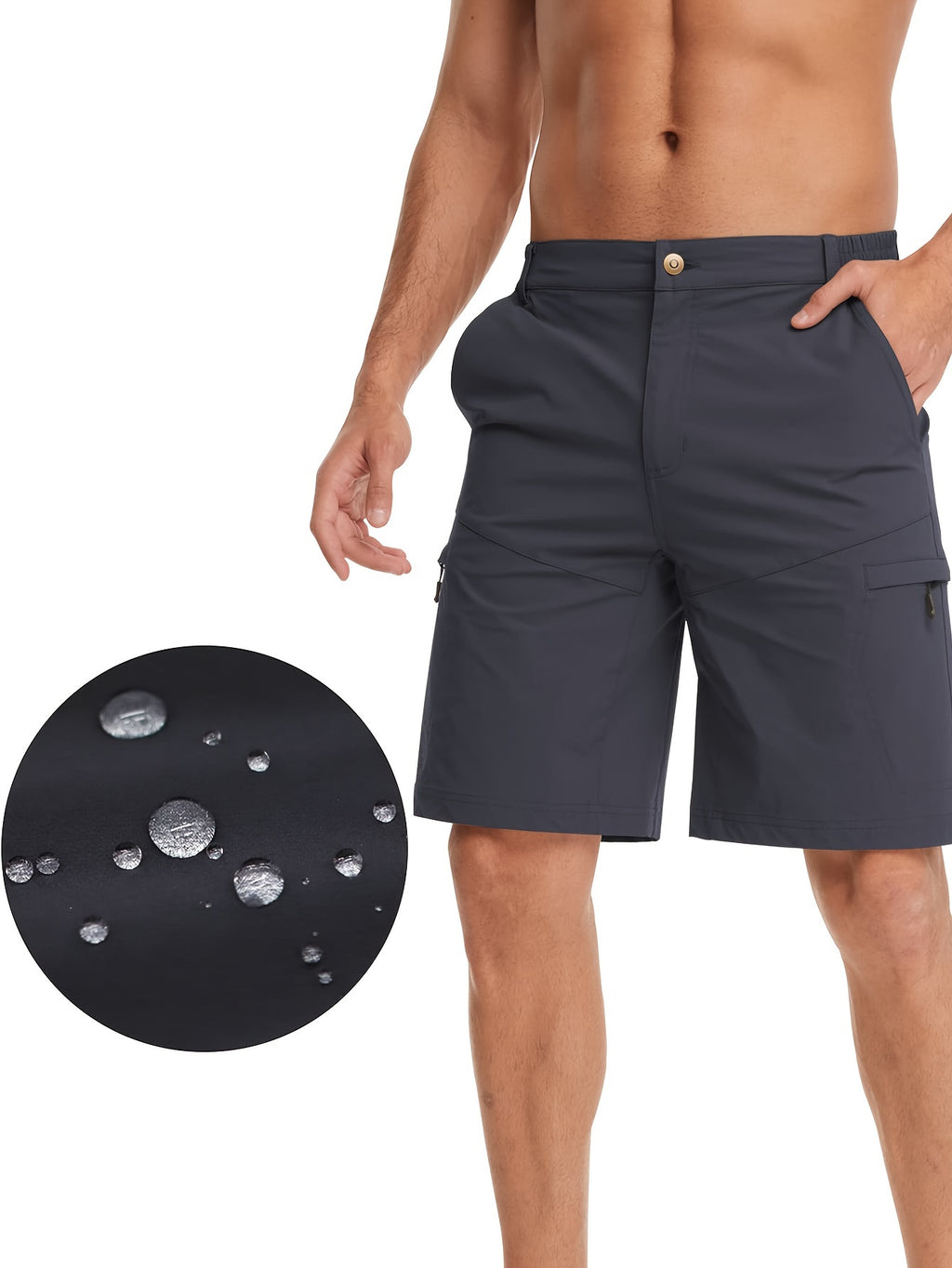 Lightweight, Breathable Men's Nylon Sports Shorts with Moisture-Wicking, Water-Resistant, and Pockets for Hiking, Running, Training, Golf, Cycling, Daily & Casual Wear, Spring, Summer, Fall, Winter