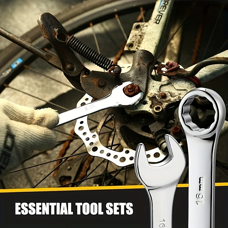 [Dual-Use Wrench Set] 10pcs Dual-Use Wrench Set, Metric and Standard Sizes,