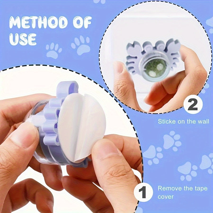3 Packs Natural Catnip Balls, Interactive Cat Teeth Cleaning Toys, Cat Mint Playthings With Durable Holder - Pink, Green, Blue