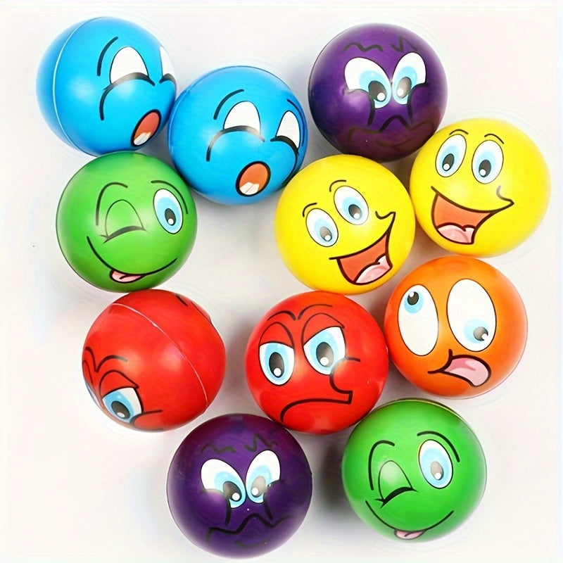 20pcs 20-Piece Colorful Squeeze Stress Balls: Funny Faces, Foam Hand & Wrist Exerciser Toys for Party Favors, Halloween & Christmas Gifts (Assorted Designs)