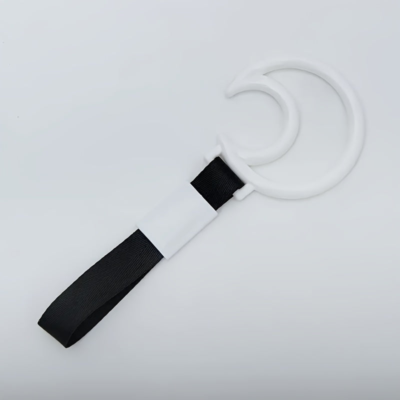 JDM Racing Moon Anti Static Car Pendant - Durable PVC & Nylon Drift Pendant with Safety Warning Ring, Multi-functional Automotive Traction Strap | Decorative & Functional Automotive Accessory