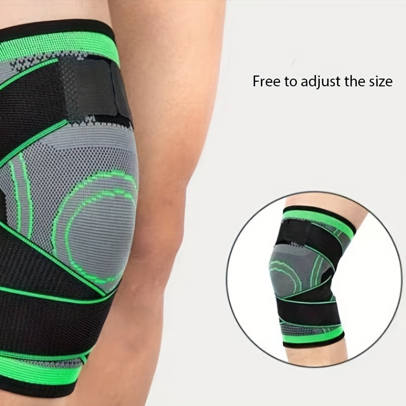 1pc Men's Sports Compression Knee Protector - Knee Support & Protection for Fitness, Running, Gym, and Outdoor Activities - Breathable, Short, Nylon Strap Design
