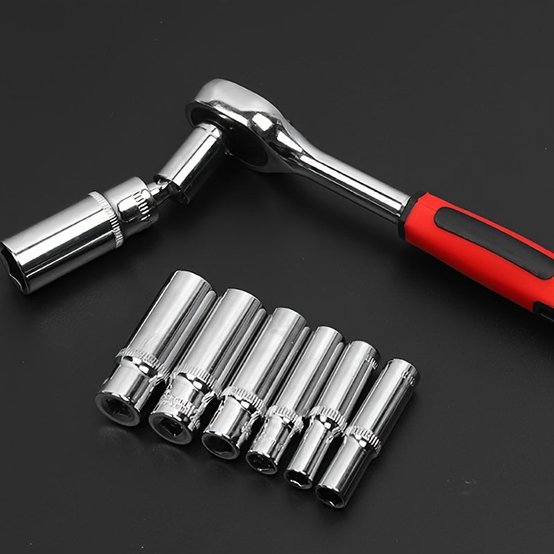 Car Repair Tools, Automotive Maintenance Repairing Tool Accessories Multi-Purpose Repair Tool Set – Ratchet Torque Wrench & Screwdrivers, Portable Auto & Bike &motorcycle Maintenance Kit
