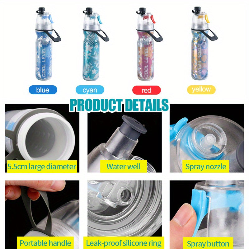 Creative Double-layer Sports Spray Water Bottle, Dual-purpose Plastic Squeeze Spray Bottle For Summer Outdoor Sports