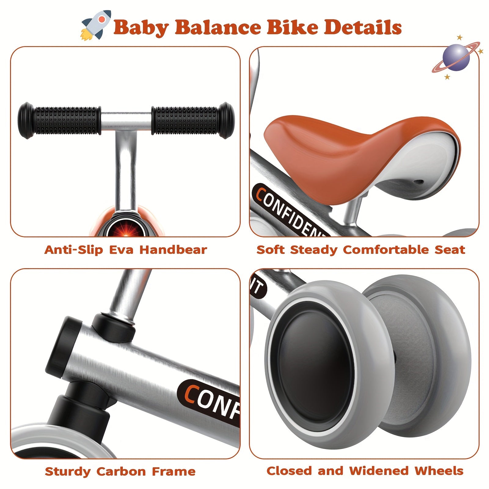 Baby Balance Bike for 1 Year Old Boys Girls, Riding Toys for Toddlers, No Pedal Bicycle, 12-36 Months Kids First Bike, Best Gift for Birthday, Christmas, Halloween
