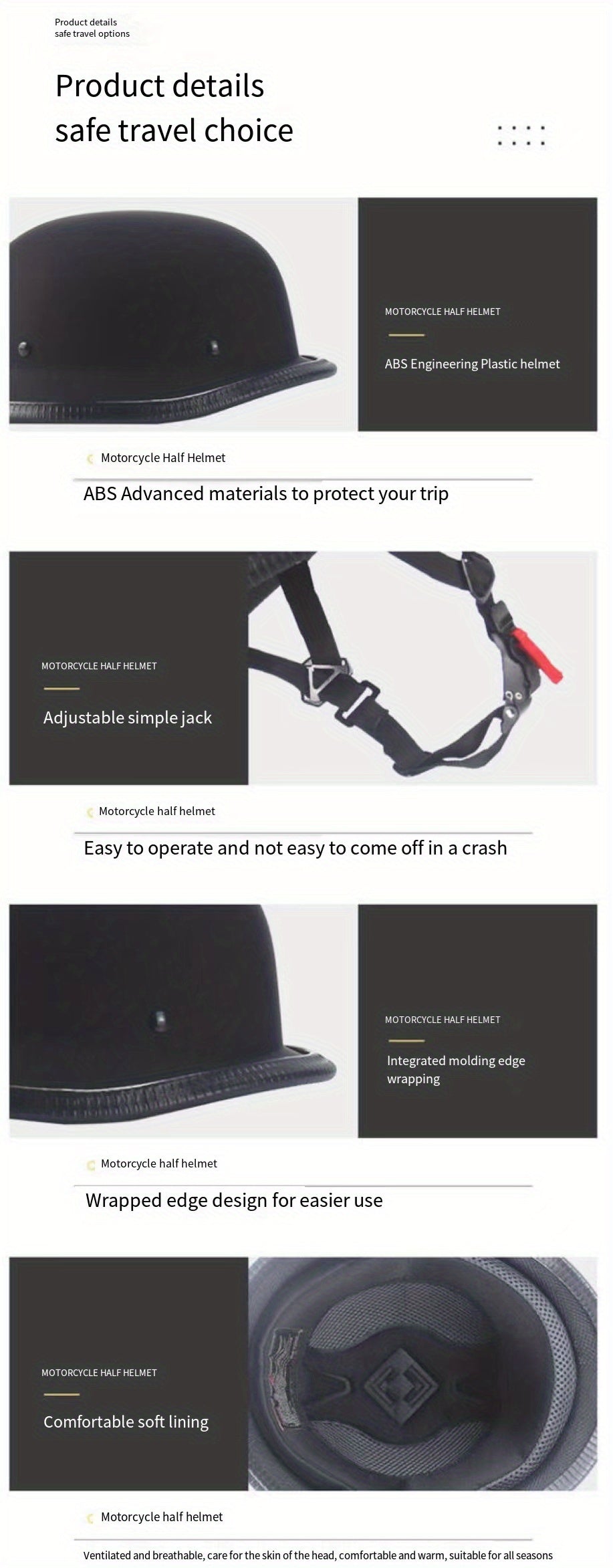 Men's & Women's Trendy Retro Motorcycle Helmet - Perfect For Outdoor Sports & Electric Cars!