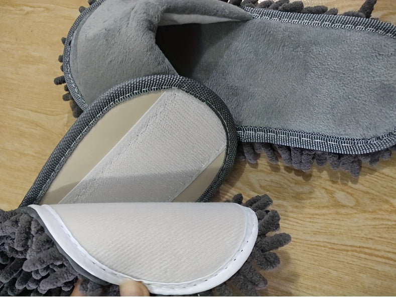 1 Pair of Detachable Floor Cleaning Slippers, Ultra-Soft and Quiet Floor Cleaning Slippers, One Size Fits All, Cleaning Supplies, Cleaning Tools, Bathroom Supplies, Reusable Cleaning Cloth