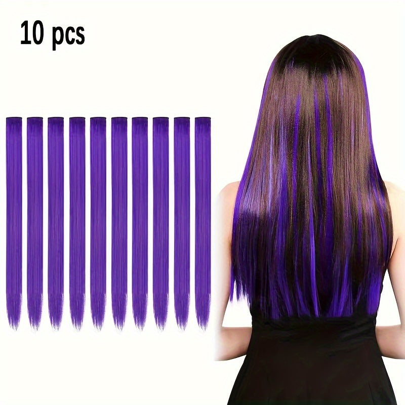 10 Pack HUAQIN Clip-In Hair Extensions for - 18 Inch