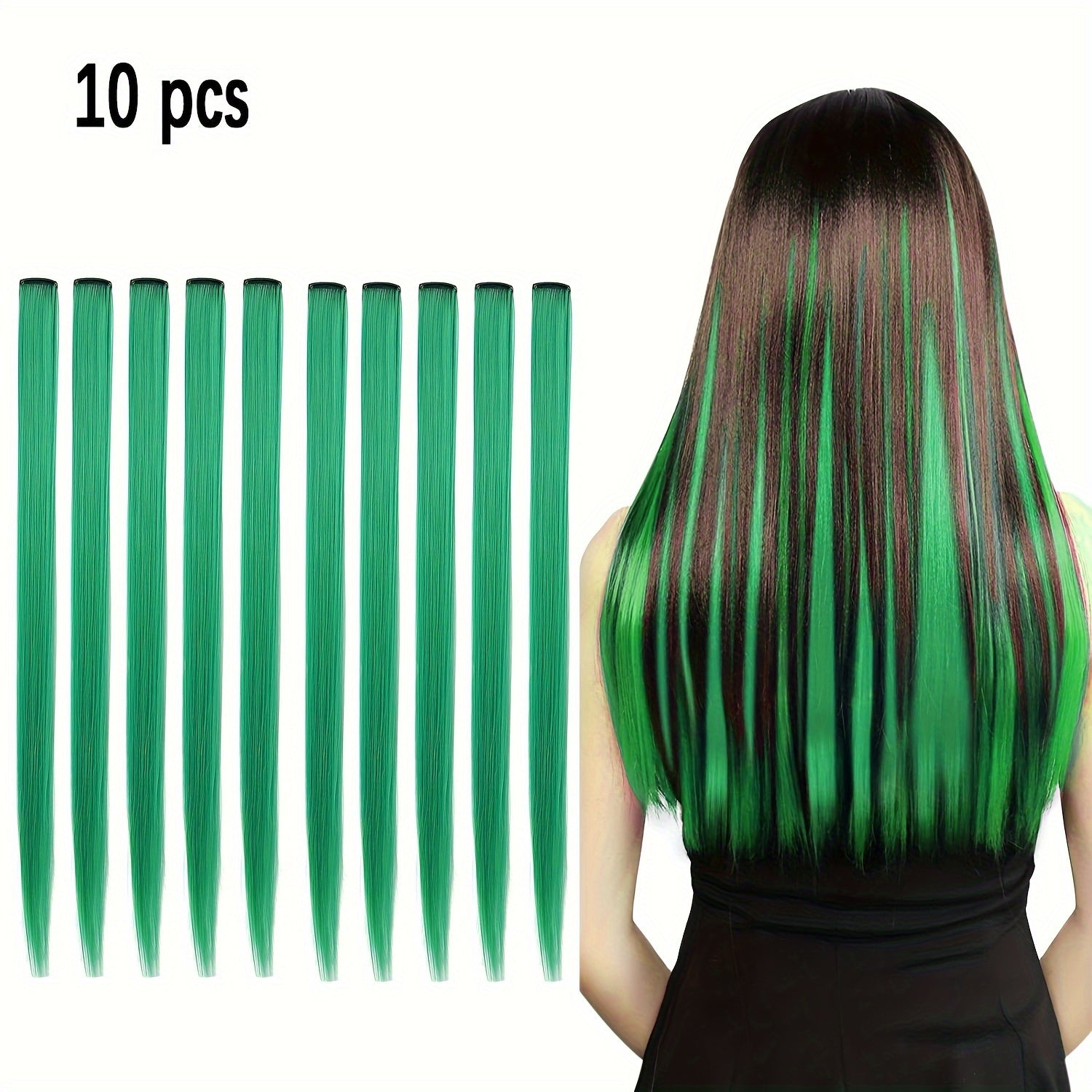 10 Pack HUAQIN Clip-In Hair Extensions for - 18 Inch