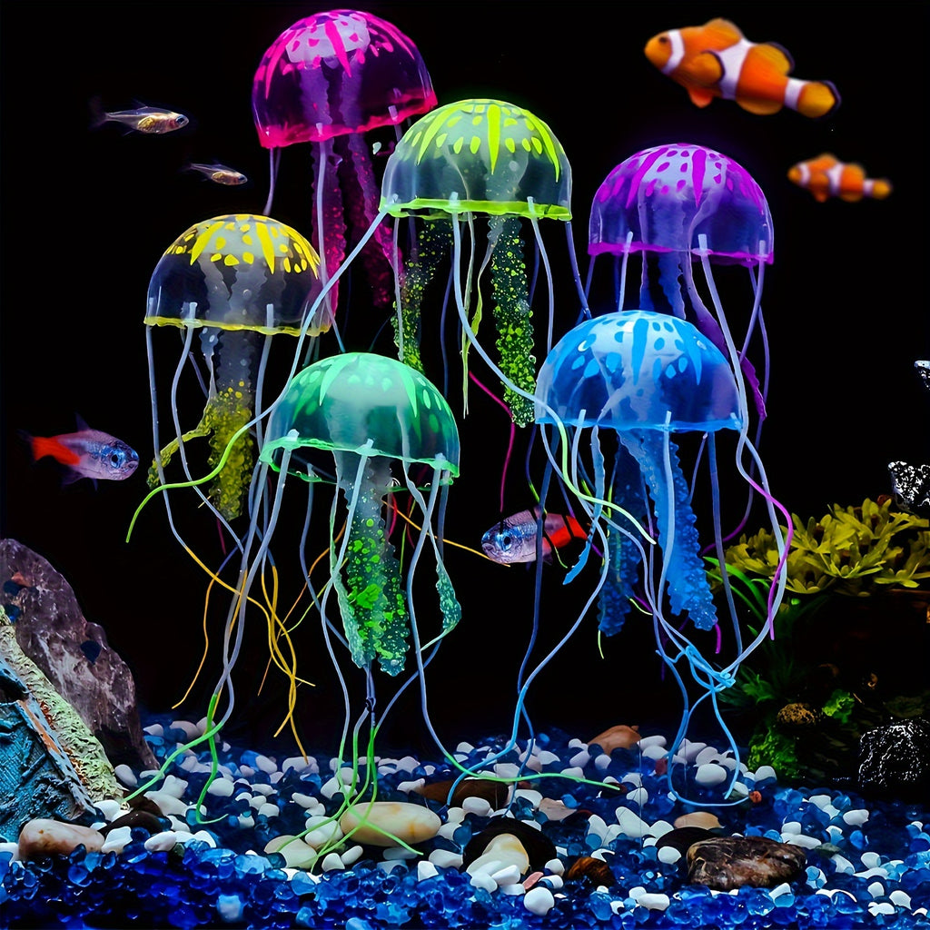 Glowing Silicone Fake Jellyfish Artificial Ornaments For Aquarium Fish Tanks Landscaping Decoration