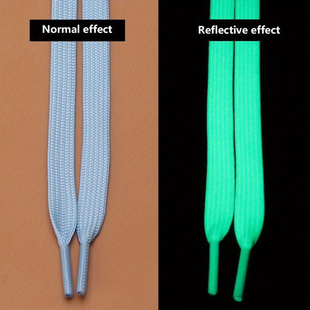 Enhanced Visibility Reflective Luminous Shoelaces for Sneakers & Sports Shoes - Night Running Accessories