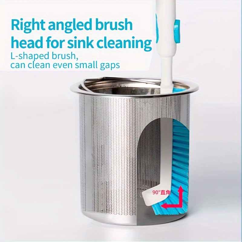 1pc, Elbow Corner Cleaning Brush for Kitchen Sink, Bathroom, Grooves, Crevices, Wash Basin Brush, Multi-Purpose Cleaning Tool