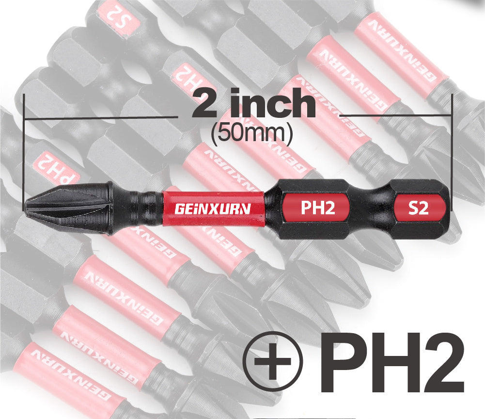 5/10/20pcs 50mm/2Inch Phillips PH2 Impact Screwdriver Bit, For Plastic Products, Woodwork Articles, Metal Works In Family, Factory, Office Etc.