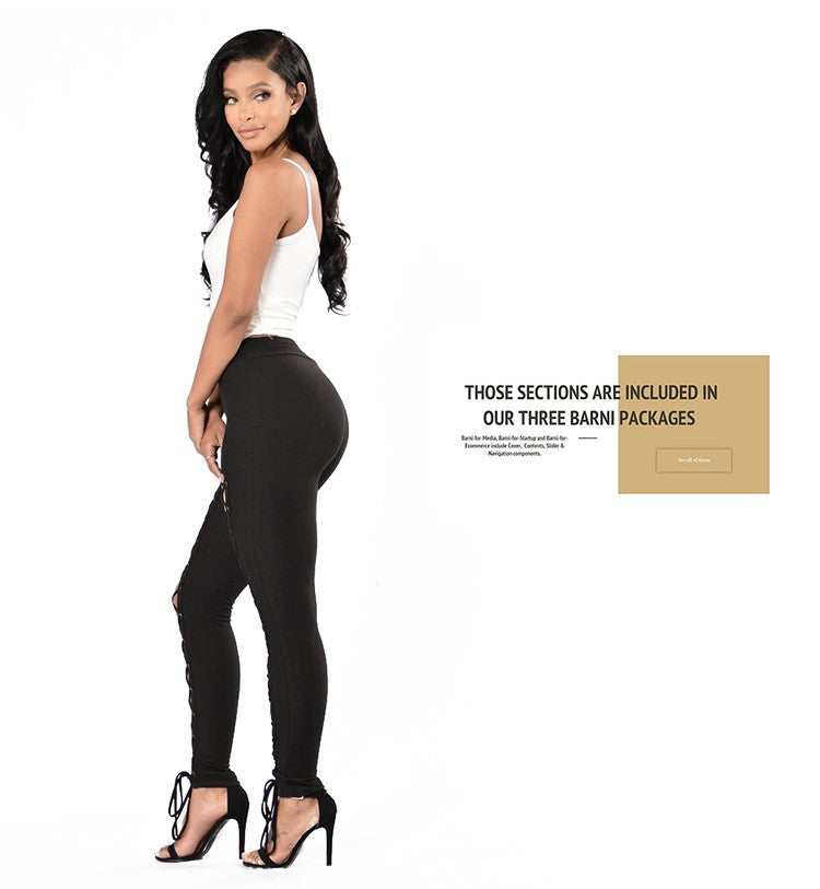 Women's Sexy High-Waisted Tight Leggings - 9/10 Length (Short Ankle) Cross-Over Strap Pants