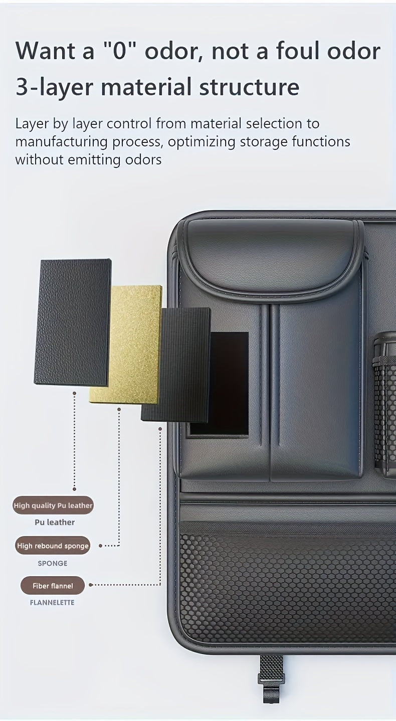 Universal Car Back Seat Organizer, Multipurpose Seat Storage Bag,Car Tissue Box Water Cup Holder Sundry Storage for Travel Accessories and Kids, Toys