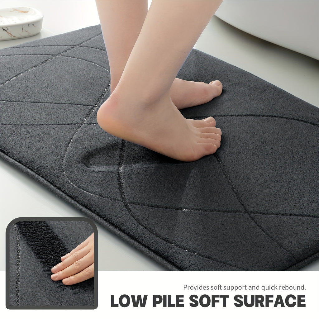 Bath Mat Set, Memory Foam Bathroom Rug Sets, Ultra Absorbent Bath Mat For Bathroom, Tub, Toilet - Non-Slip Bath Rugs Machine Washable & Dries Quickly, Bathroom Accessories, Bathroom Decor Set