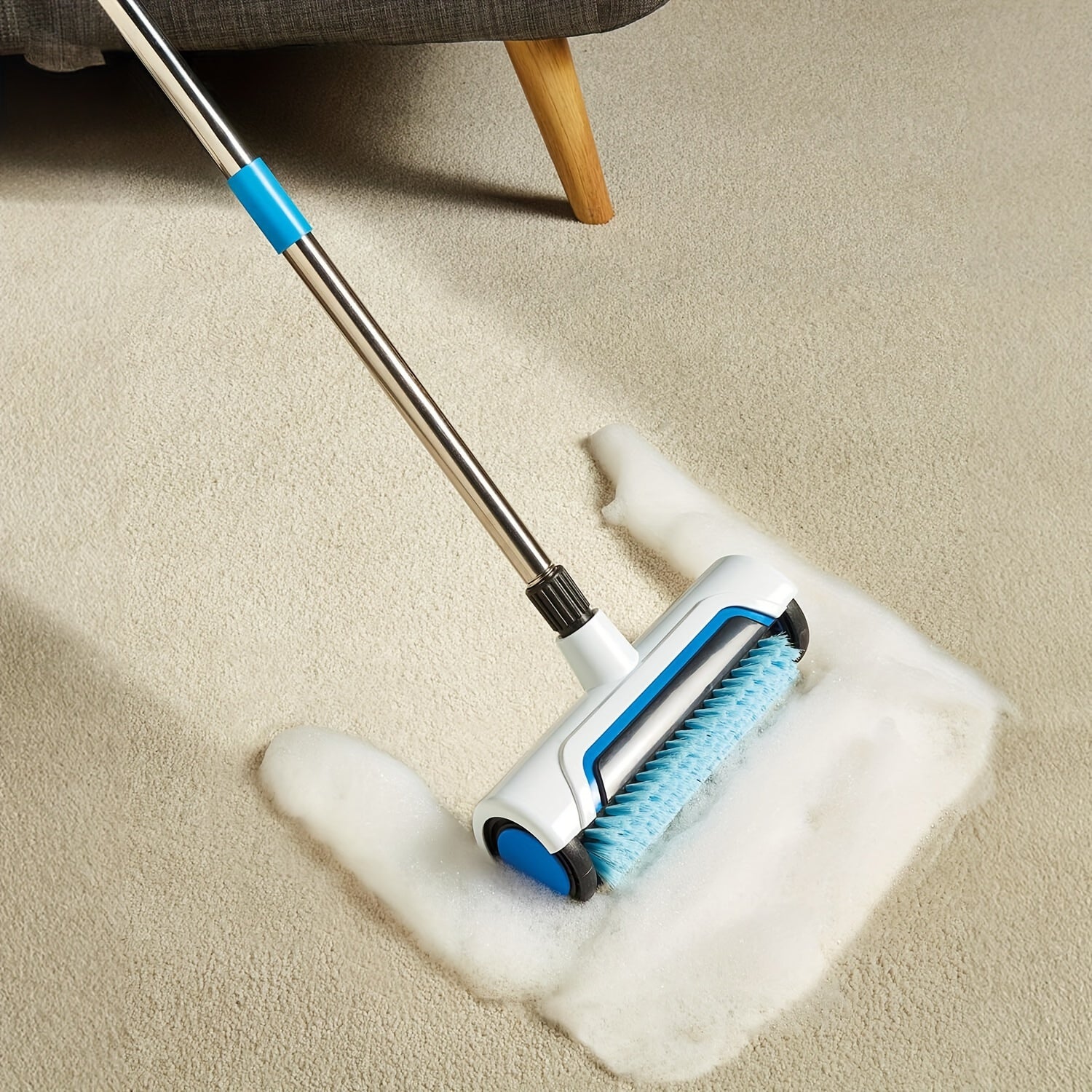 1pc Manual Stand-Up Rug Scrubber, Plastic Carpet Cleaner, No Battery Required, Deep Cleaning Rejuvenator for Home and Office Use