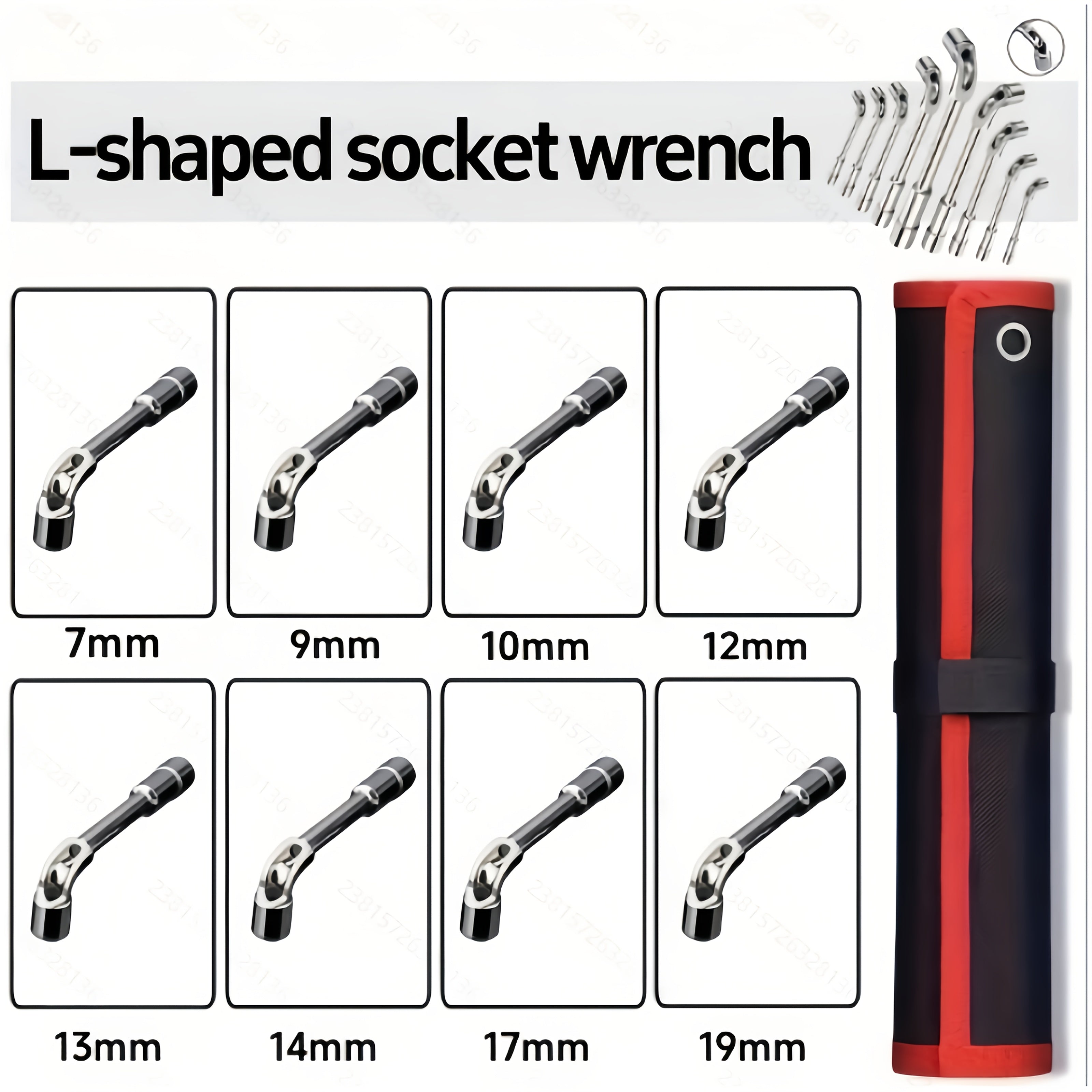 8pcs L-Shaped Socket Wrench Set, Metric 6-19mm L-Shaped Hex Key