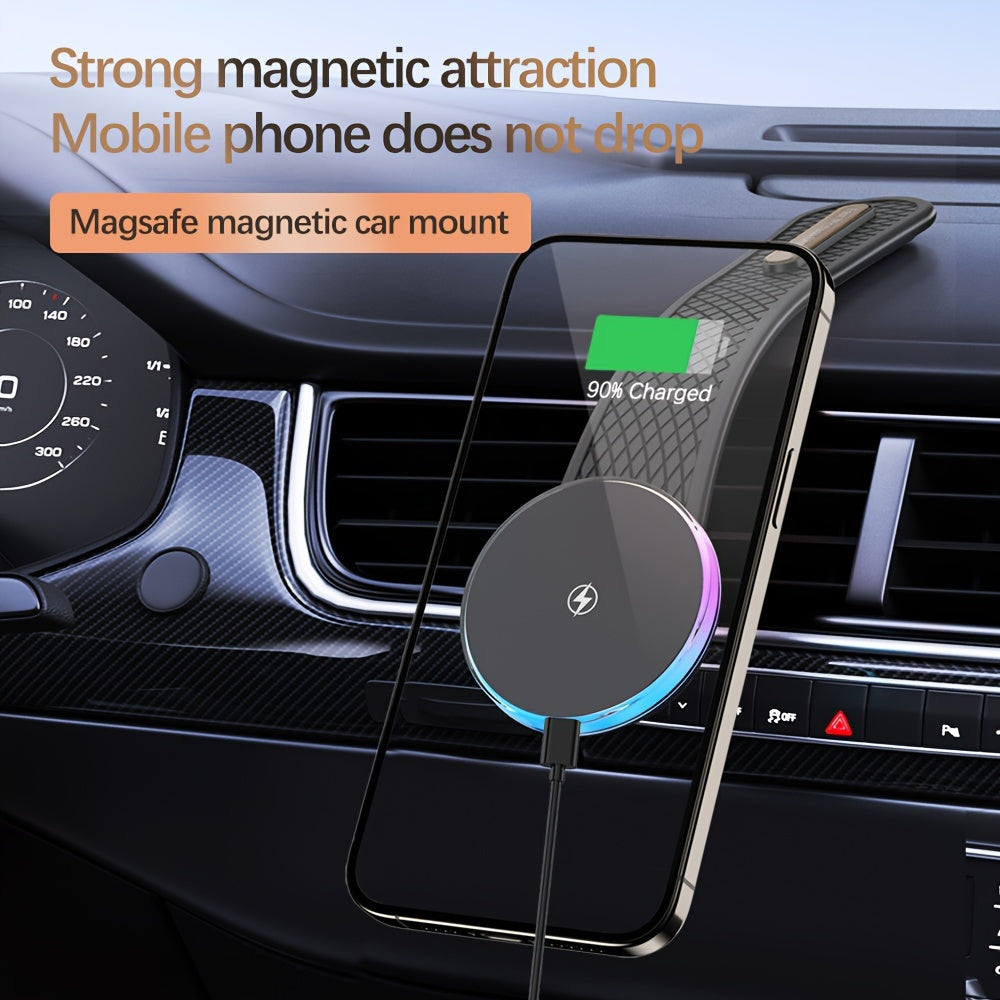 1pc 15W Premium Car-mounted Folding Wireless Charger Magnetic Suction