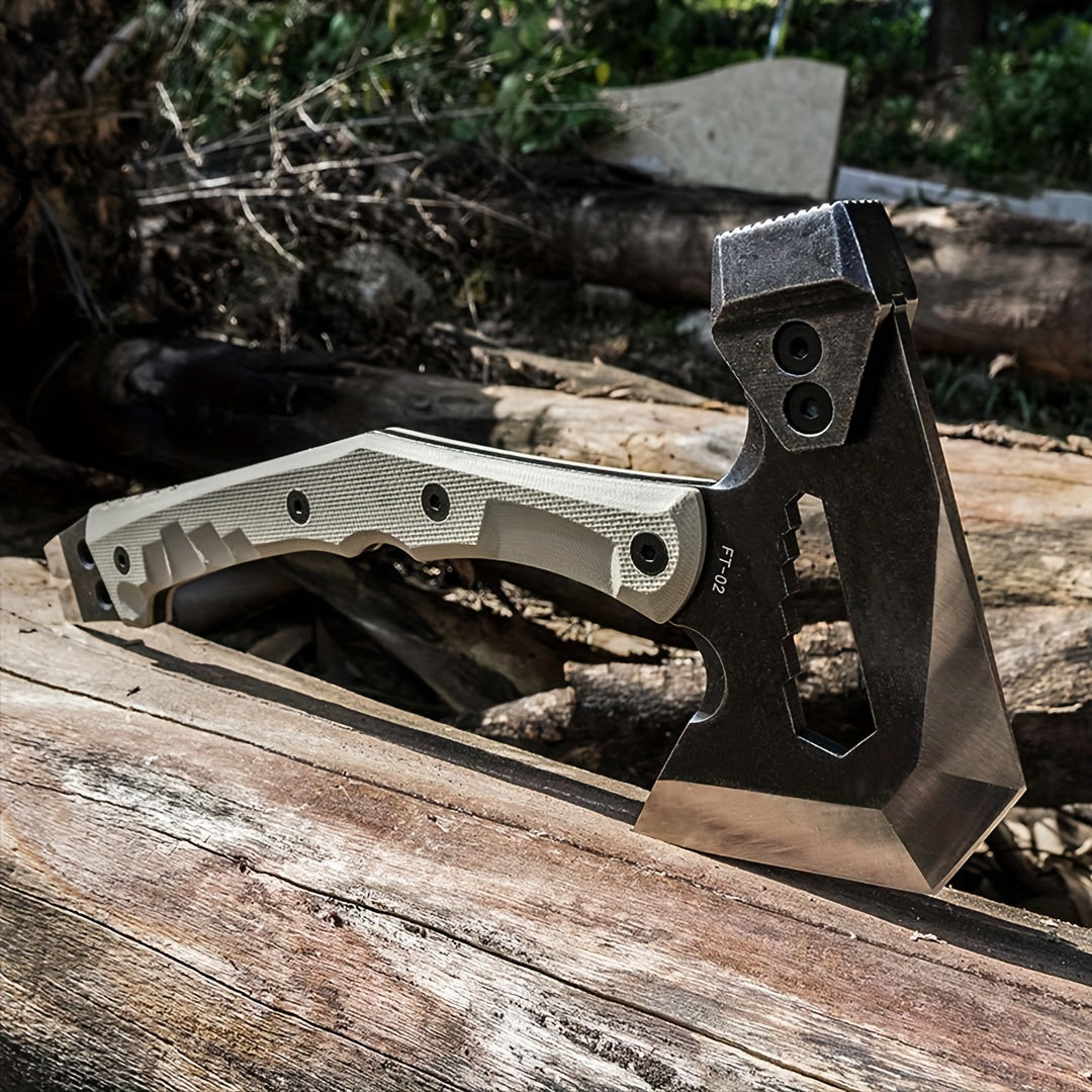 HX OUTDOORS Mercenarys Full Tang Camping Survival Axe, Tactical Multifunctional Tomahawk Hammer, Garden Hatchet Hand Tool