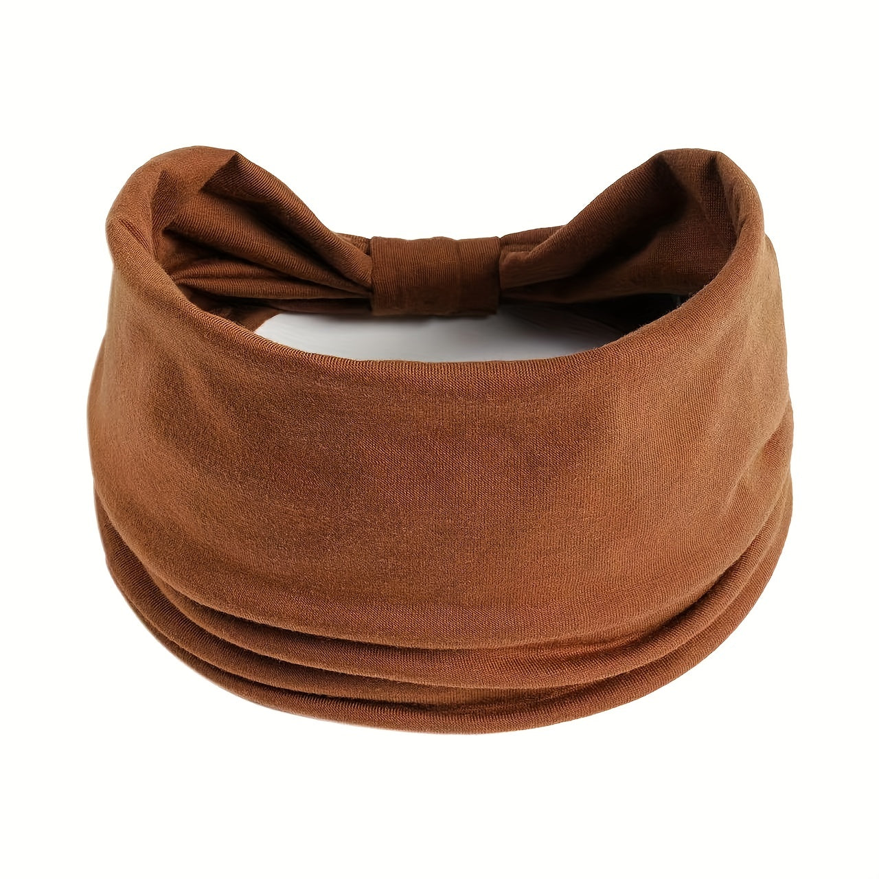 KAQIPEET Women's Wide Headband, Solid Color Polyester, All-Season Stretchy Hair Wrap, Bohemian Thick Sports Yoga Turban Headband Accessory, Colorful Print Knotted Elastic Yoga Headband