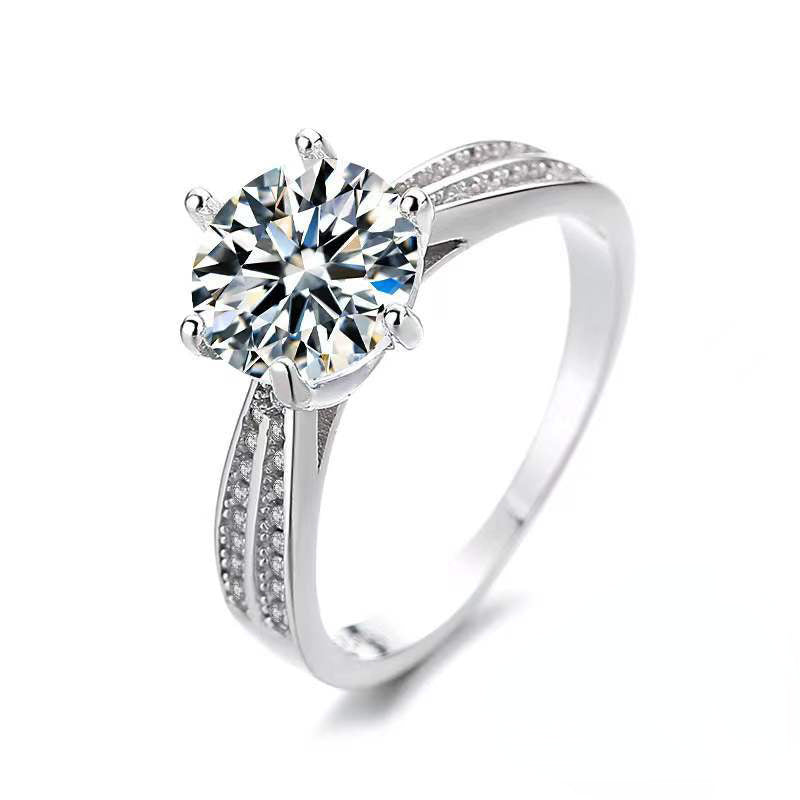 Tancise Original 925 Sterling Silvery Ring Moissanite Moissanite with Certificate Fine Jewelry Wedding Engagement Rings for Women