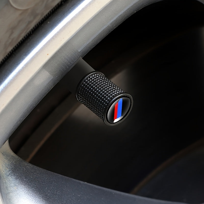 4pcs Tire Valve Caps - Heavy-Duty Metal Construction, Screw-On Valve Stem Covers with Snap-Fit Installation