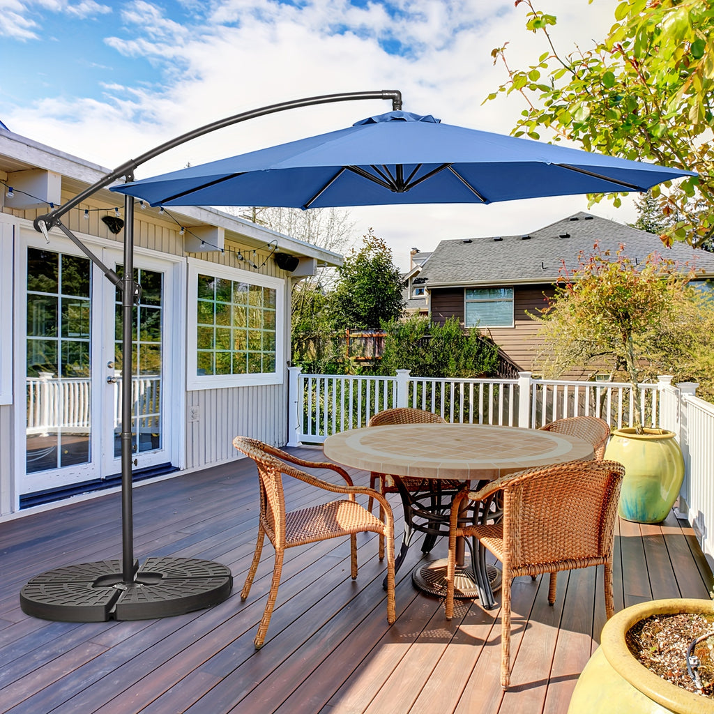 COSTWAY 10 FT Patio Umbrella 8 Ribs Umbrella With Cross Base Stand - Outdoor Patio Garden Shade - For Backyard, Poolside, Beach - Suitable for Families & Entertainers - Perfect Gift for Housewarming