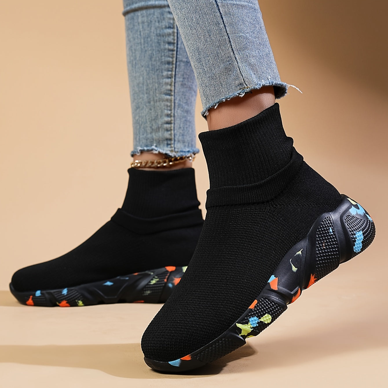 Women's Mesh Sports Shoes, Comfort Knit Low Top Running Shoes, Casual Breathable Walking Slip-On Shoes