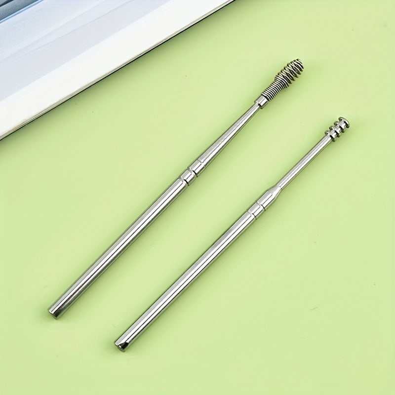 6pcs Spiral Spring Ear Cleaning Kit with Soft & Sturdy Ear Spoon & Probe Tools - Portable Manual Ear Wax Remover Set for Safe Ear Hygiene Care, Travel-Friendly Earwax Removal Tools (No Batteries/Electricity)