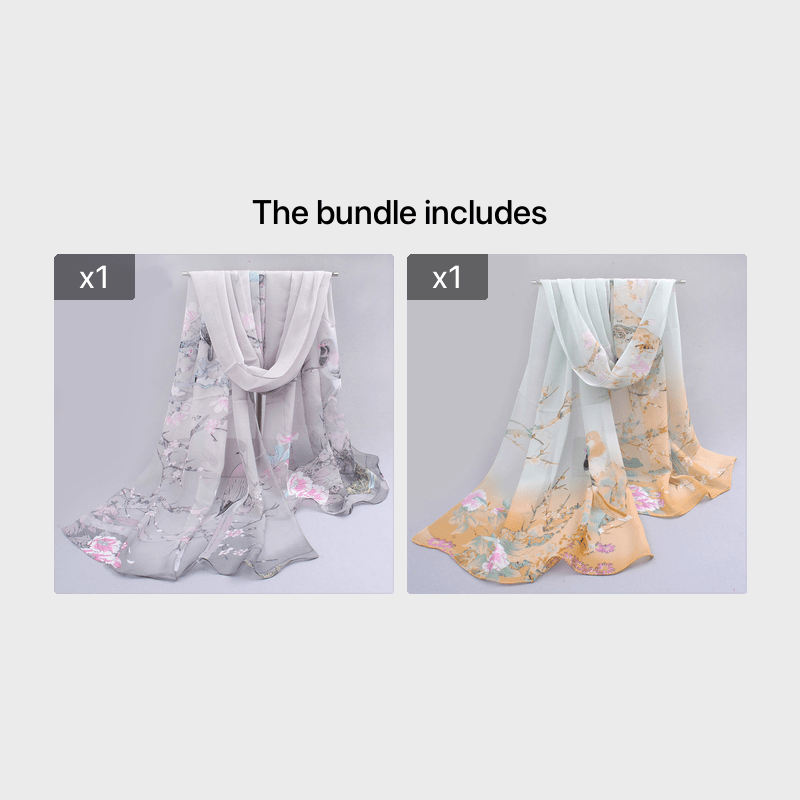 Elegant Thin Chiffon Scarf |, Animal Print, Breathable, Windproof, Decorative, Suitable for Weekend Casual, Machine Washable