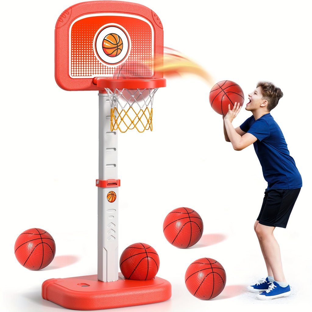Swimming Pool Basketball Hoop Outdoor Toys with 4 Balls, Basketball Hoop Indoor Outdoor Toys Gifts for 3 4 5 6 7 8-12 Year Olds Boys Kids