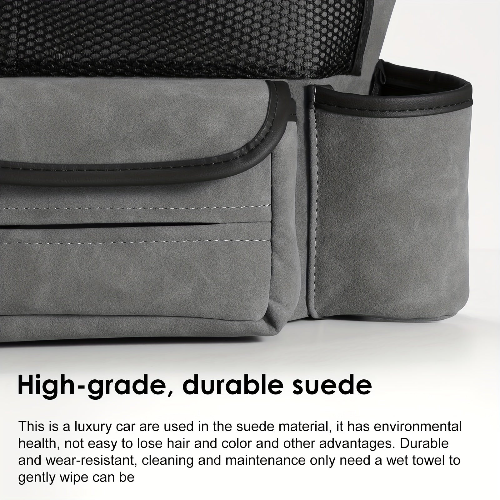 Car Handbag Holder Between Seats Suede Large Capacity Car Purse Holder Automotive Consoles & Organizers For Document Phone Storage Car Organizer