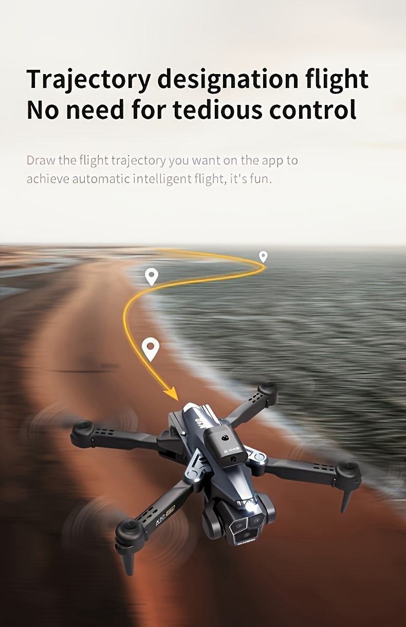 2.4Ghz Wifi FPV K10 MAX Triple-Camera RC Drone - 360° Obstacle Avoidance, Optical Flow Positioning, Headless Mode, One-key Take Off/Landing, Foldable Quadcopter Toys Drone with SD Three ESC Camera
