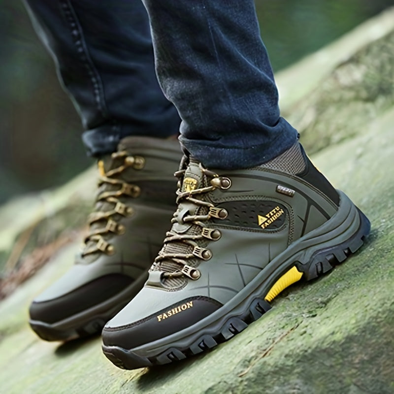 Men's Fashion Hiking Boots, Lightweight Wear-resistant Non-slip Durable Comfortable Boots For Outdoor Hiking Trekking Camping