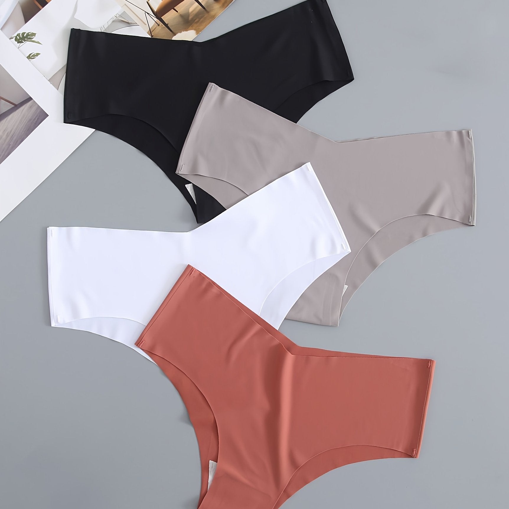 Set of Four Seamless Women'S Triangle Panties for Comfortable Sports Wear.