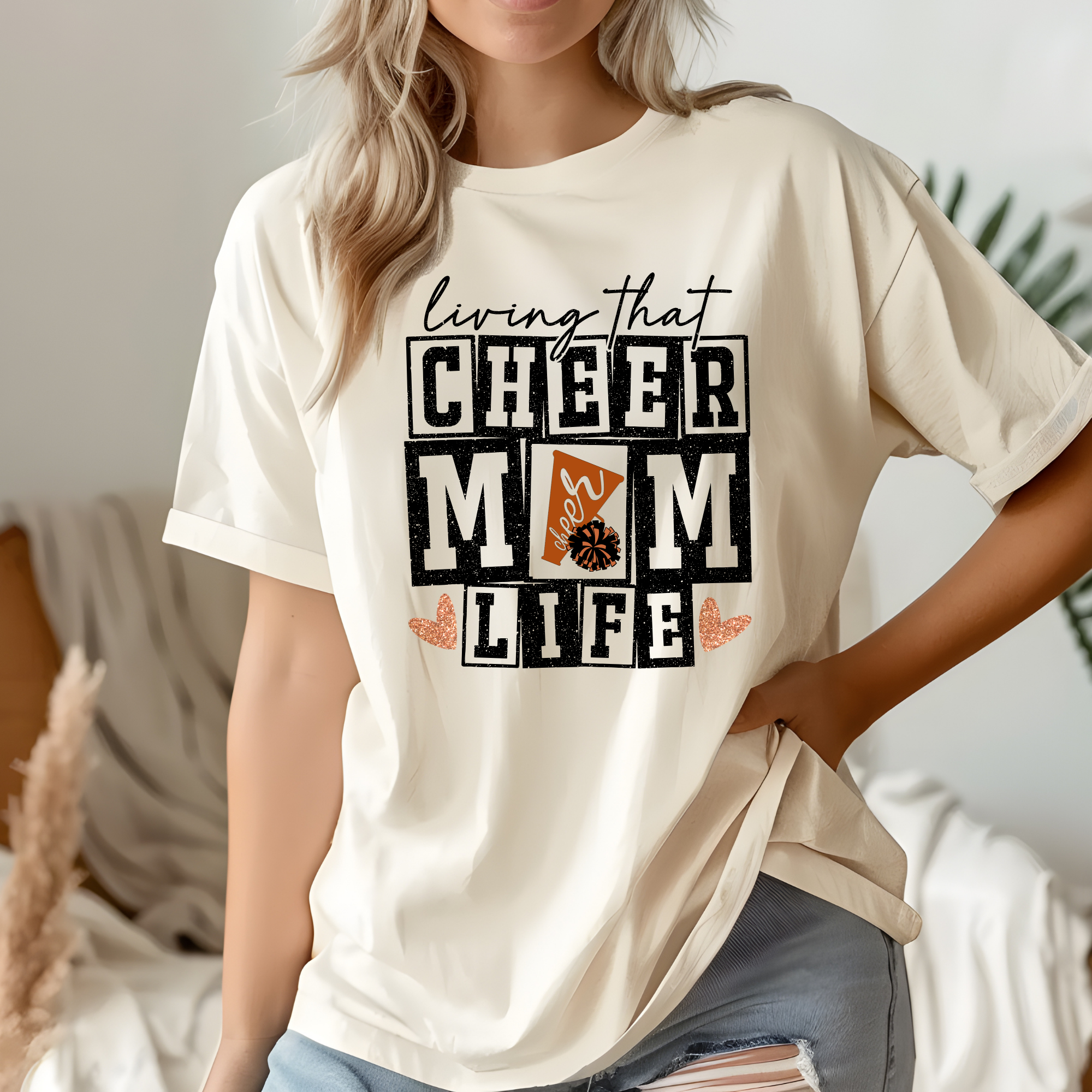 Living that Cheer Mom LIfe Tshirt - Crewneck - Hoodie