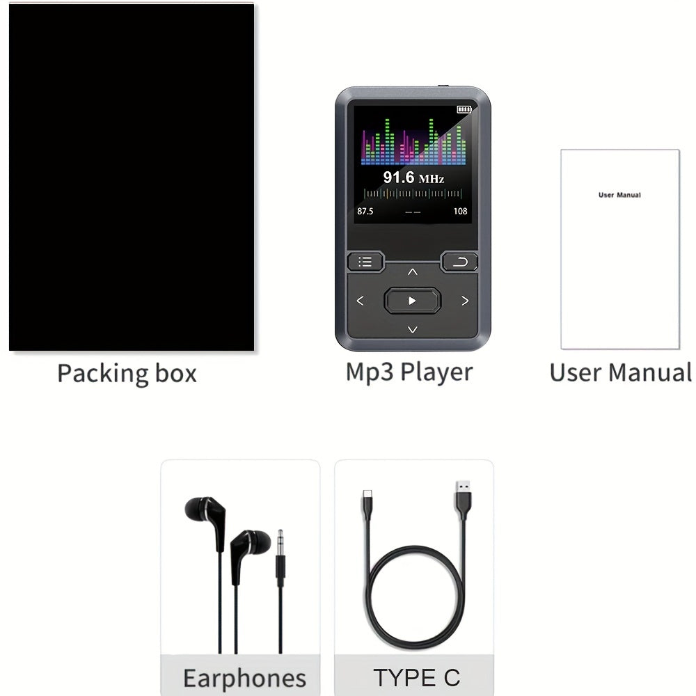 32GB Mini Portable MP3 Player - Exceptional High-Fidelity Sound, FM Radio, Voice Recorder, E-book