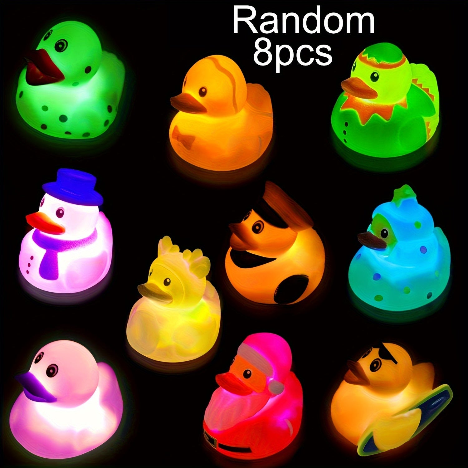 Christmas Light Up Ducks Bath Toys for Kids Toddlers Boys Girls as Stocking Stuffers Party Favors Gifts