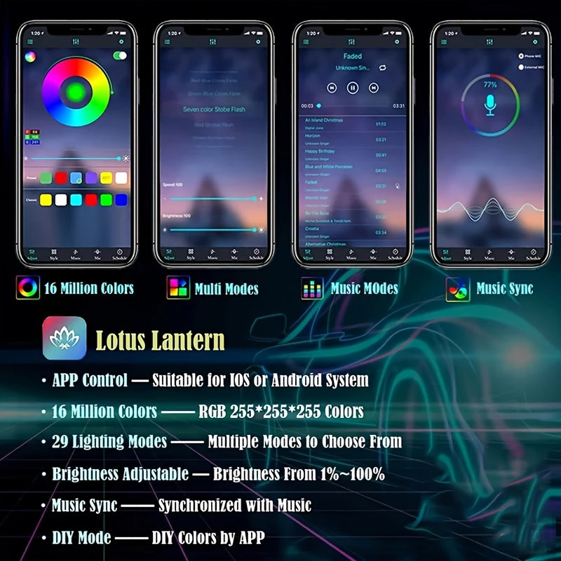 236-inch Optical Fiber, Automotive LED Light Strip, 5-in-1 Automotive Ambient Lighting Kit,