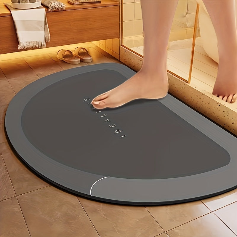 Single Piece Highly Absorbent And Slip-Resistant Bath Mat - Fast-Drying, Made of Diatomaceous Earth, Ideal for Showers, Bathtubs, Laundry Areas, Entryways, Toilet Mats, Rugs, And Bathroom Mats