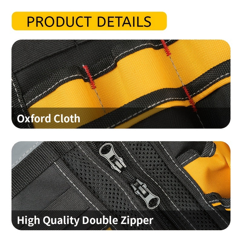 High-Visibility Reflective Work Vest - Durable with Tool Pockets for Electricians - Ensures Ultimate Construction Safety