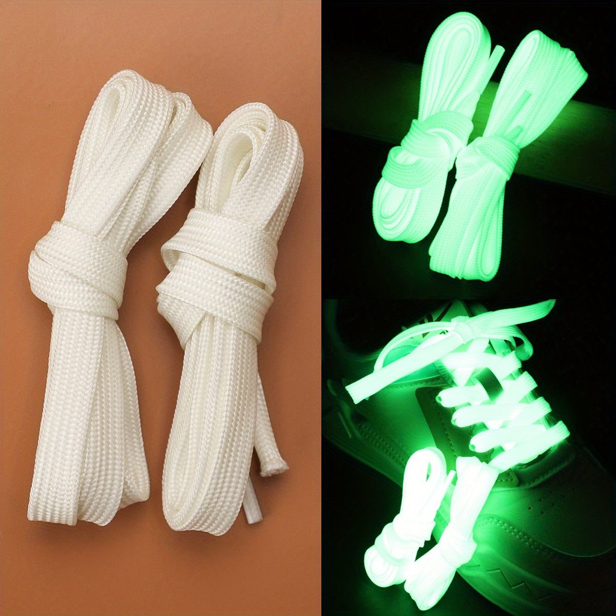 Enhanced Visibility Reflective Luminous Shoelaces for Sneakers & Sports Shoes - Night Running Accessories