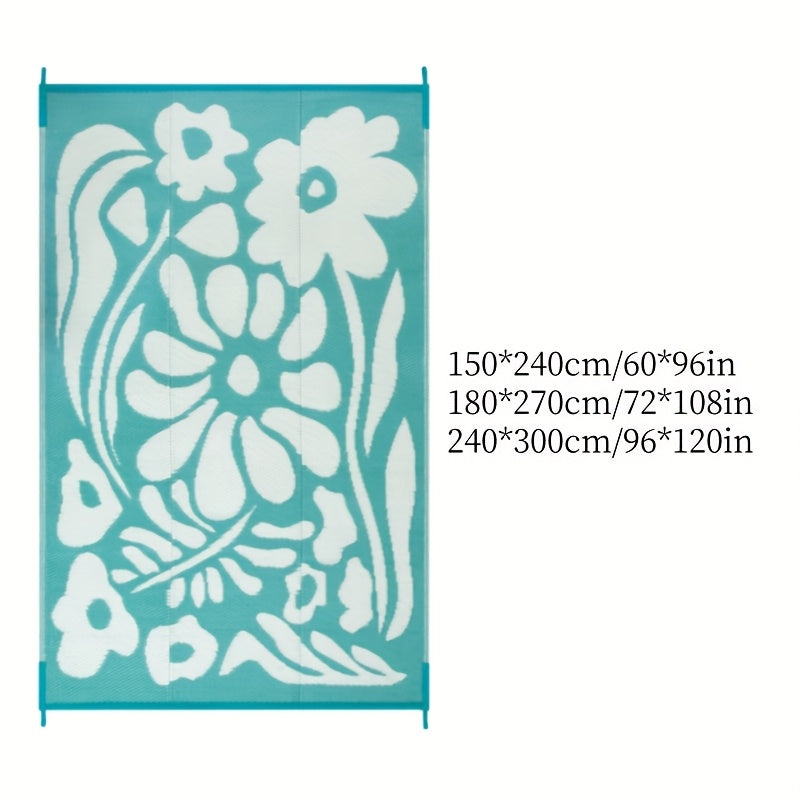 [Waterproof Outdoor Rug] Waterproof Plastic Straw Outdoor Rugs | Large Reversible Portable Outside Lightweight Area Rug For RV, Backyard, Balcony, Beach, Picnic